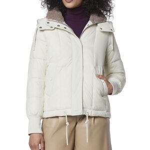 Andrew Marc,Marc NewYork Puffer Jacket/Hood/Faux Fur Trim SZ: Large Color: Birch